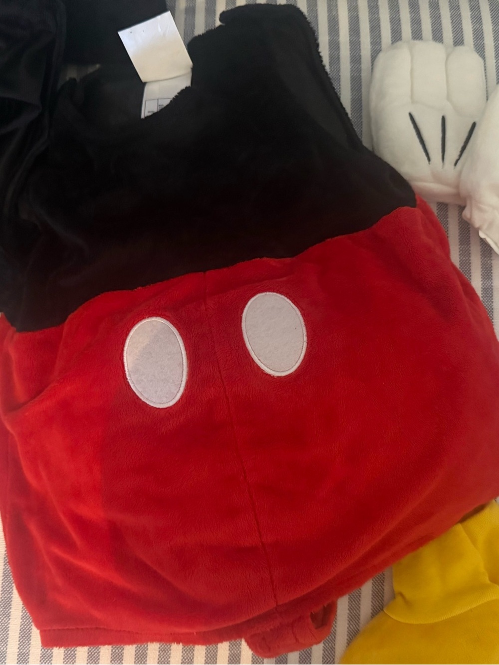 Disney Mickie Mouse Toddler Red and Black Plush Costume Top with White Accent